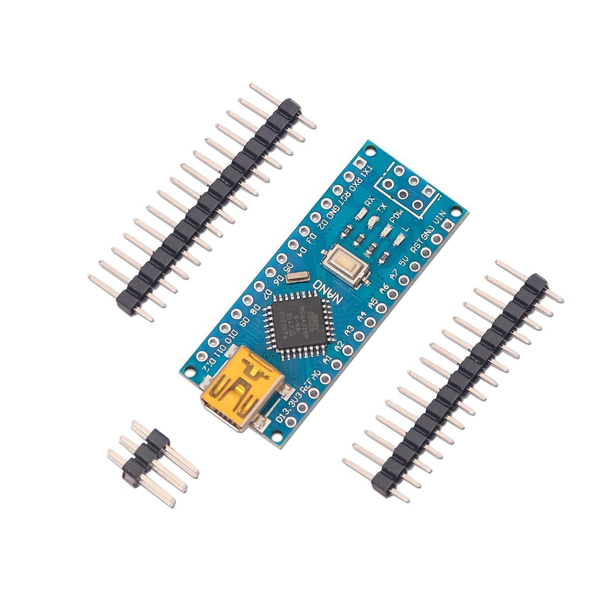Electrifier Nano R3 ATmega328P Development Board CH340 Mini-USB 16MHz | Breadboard-Friendly | 14 Digital I/O, 6 PWM, 8 Analog Inputs | 32KB Flash | Male Headers Included | USB or 7-12V Powered