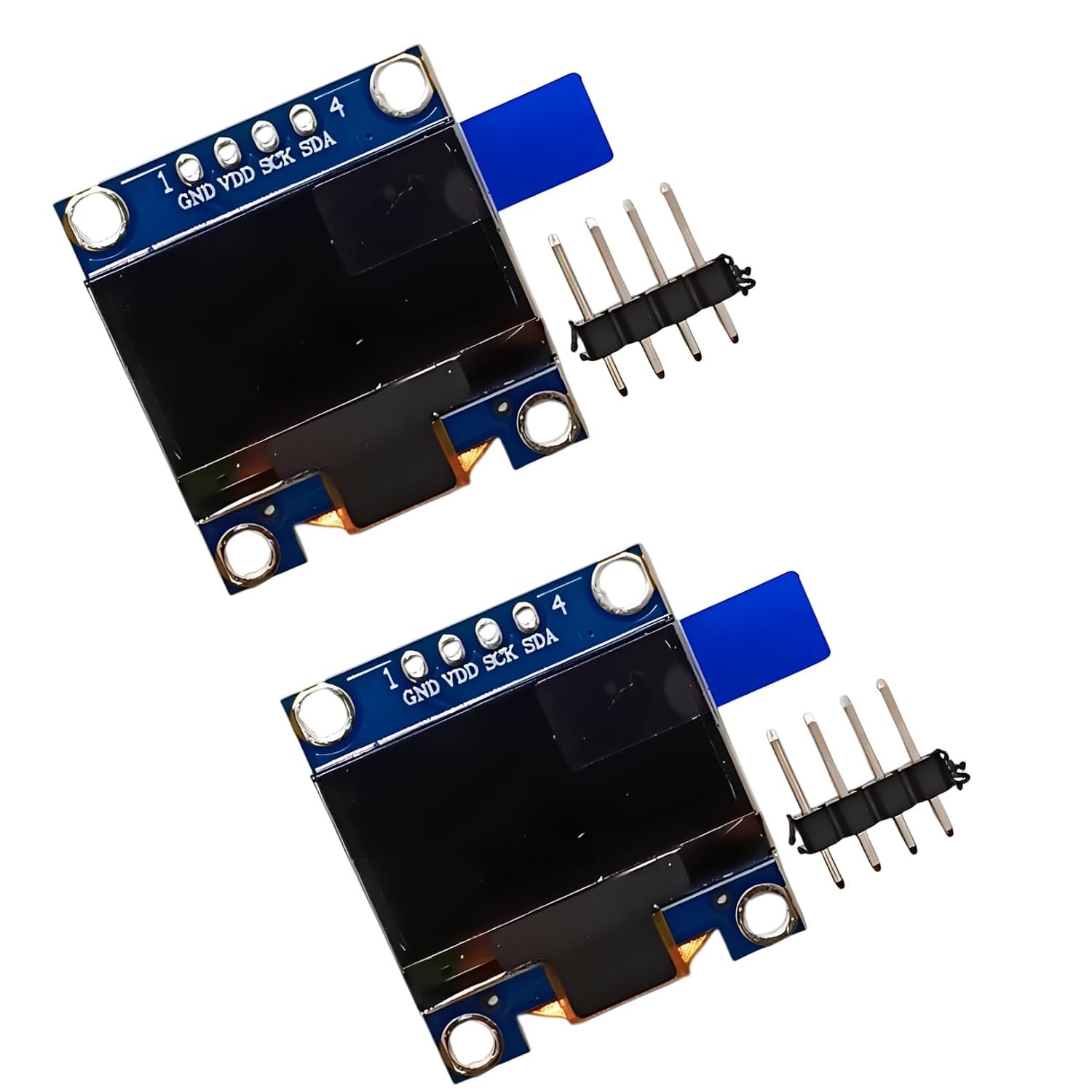 Electrifier 0.96 Inch OLED Display 128x64 I2C Module Pack of 2 | Two identical OLED modules per pack | Build one, keep one spare | Self-emissive, no backlight needed