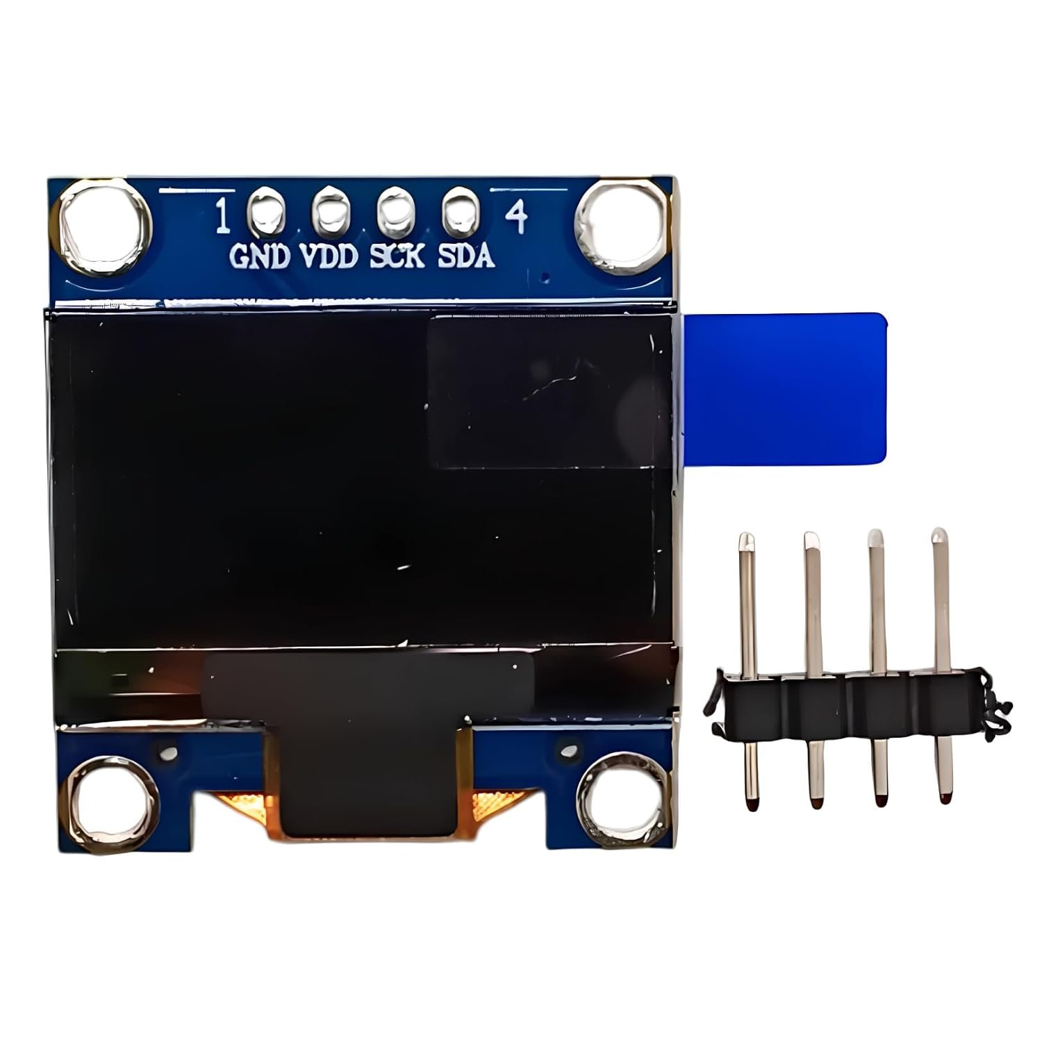 Electrifier 0.96 Inch OLED Display Module SPI/I2C 4pin Blue Color | Self-emissive panel, no backlight | Deep blacks, high contrast | Runs on any I2C microcontroller board