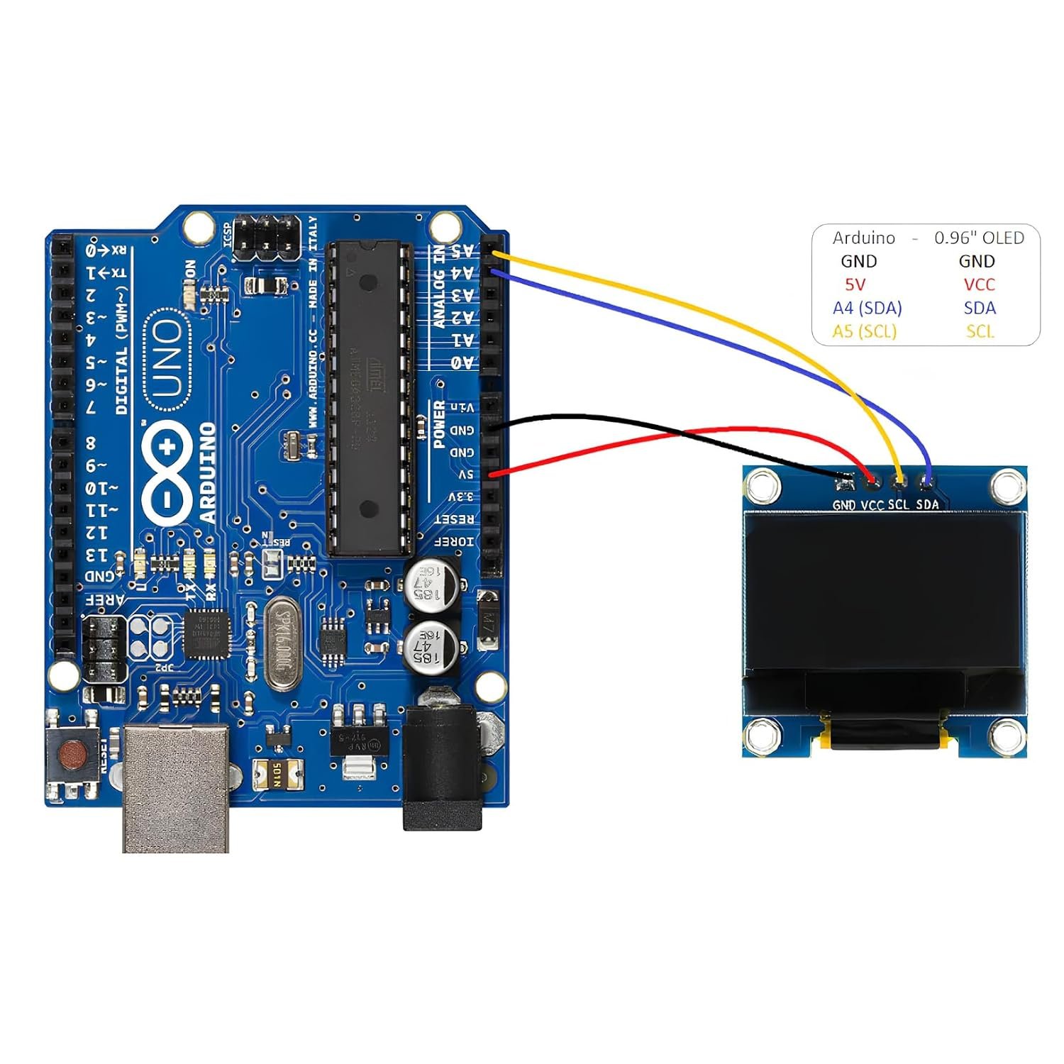 Electrifier 1.3 Inch OLED Display Module 128x64 I2C Blue Pack of 2 | Two matched panels for dual readouts or a ready spare | 3.3V-5V input, onboard regulator | 4 mounting holes each - Image 4